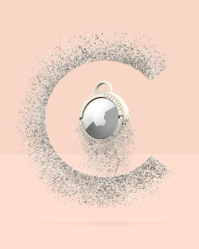 AirTag Holder - Black Abstract Shapes by Corey Paige Designs