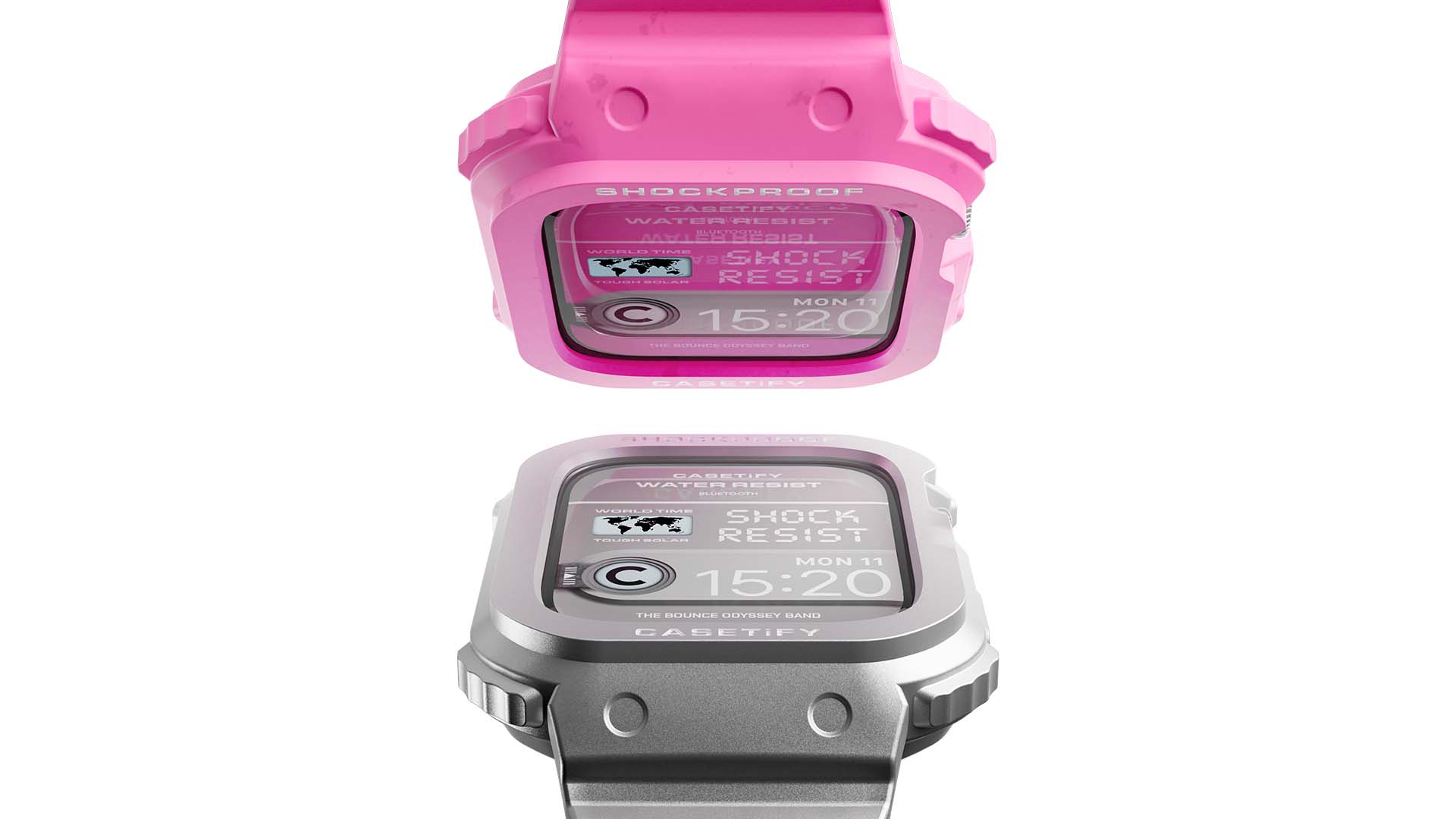 Casetify รุ่น The Bounce Odyssey Band - เคสและสายนาฬิกา Apple Watch 46mm - สี Electric Blue/Silver