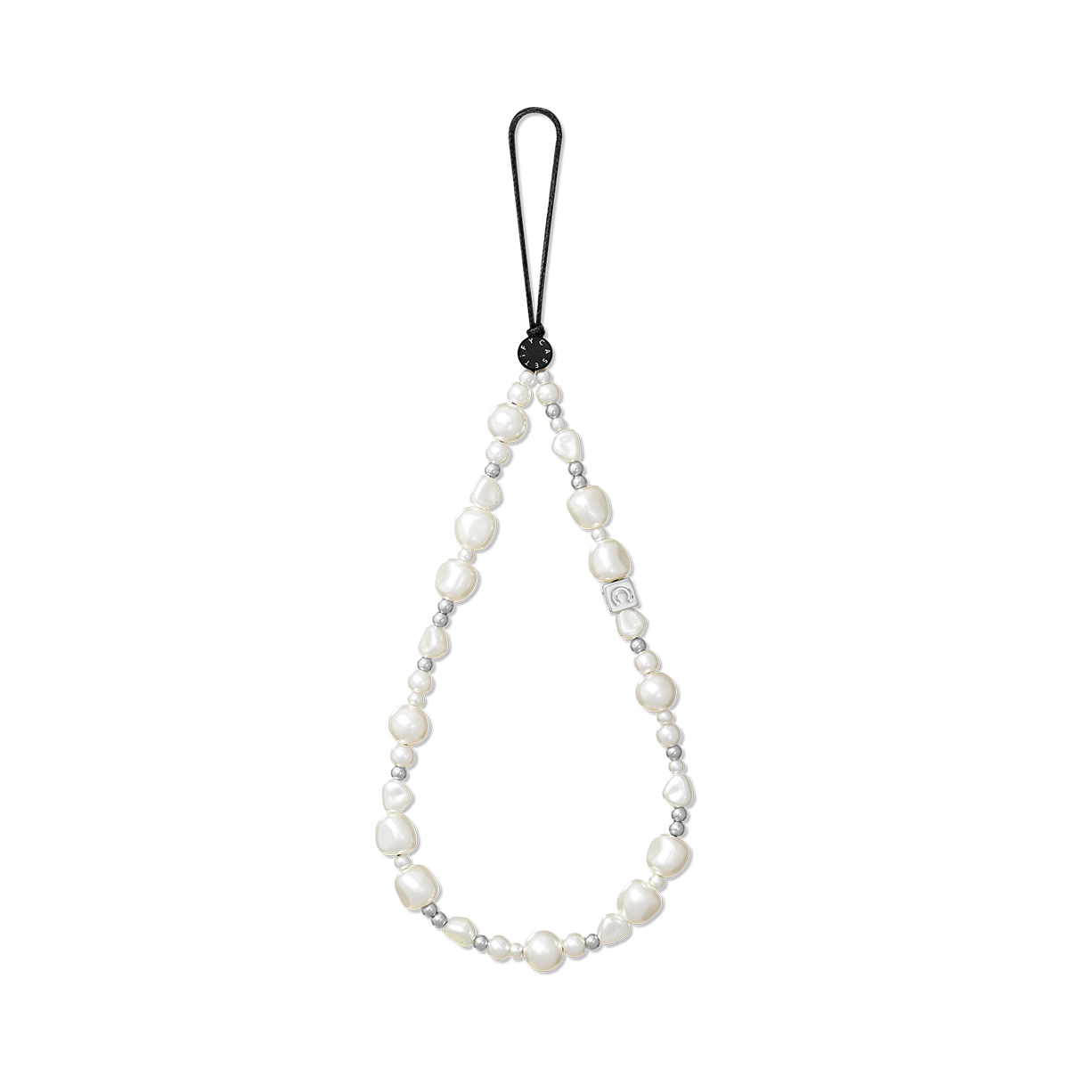 Pearl Phone Charm - Classic Pearl Silver
