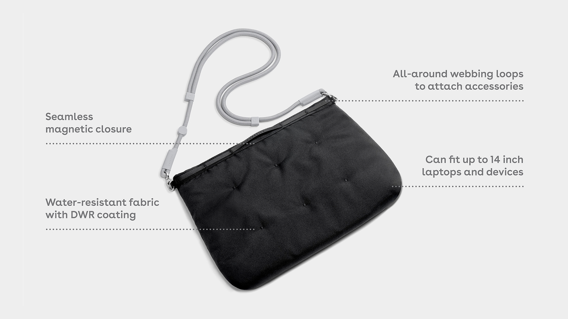 Casetify รุ่น Pillow Sleeve 14" - กระเป๋า - สี Black