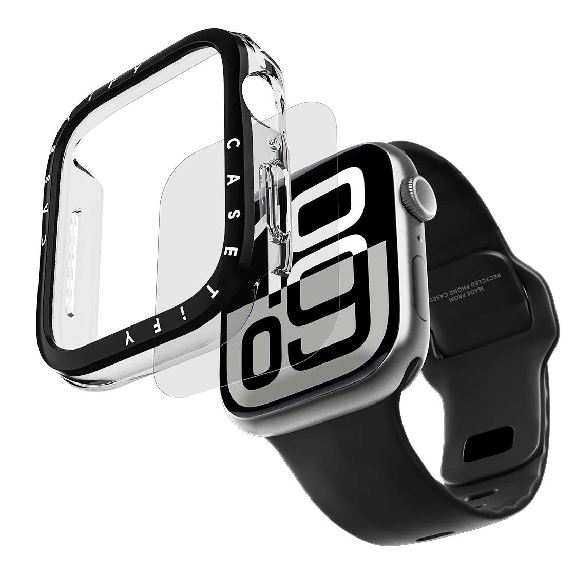 Clear Case with Screen Protector - Black