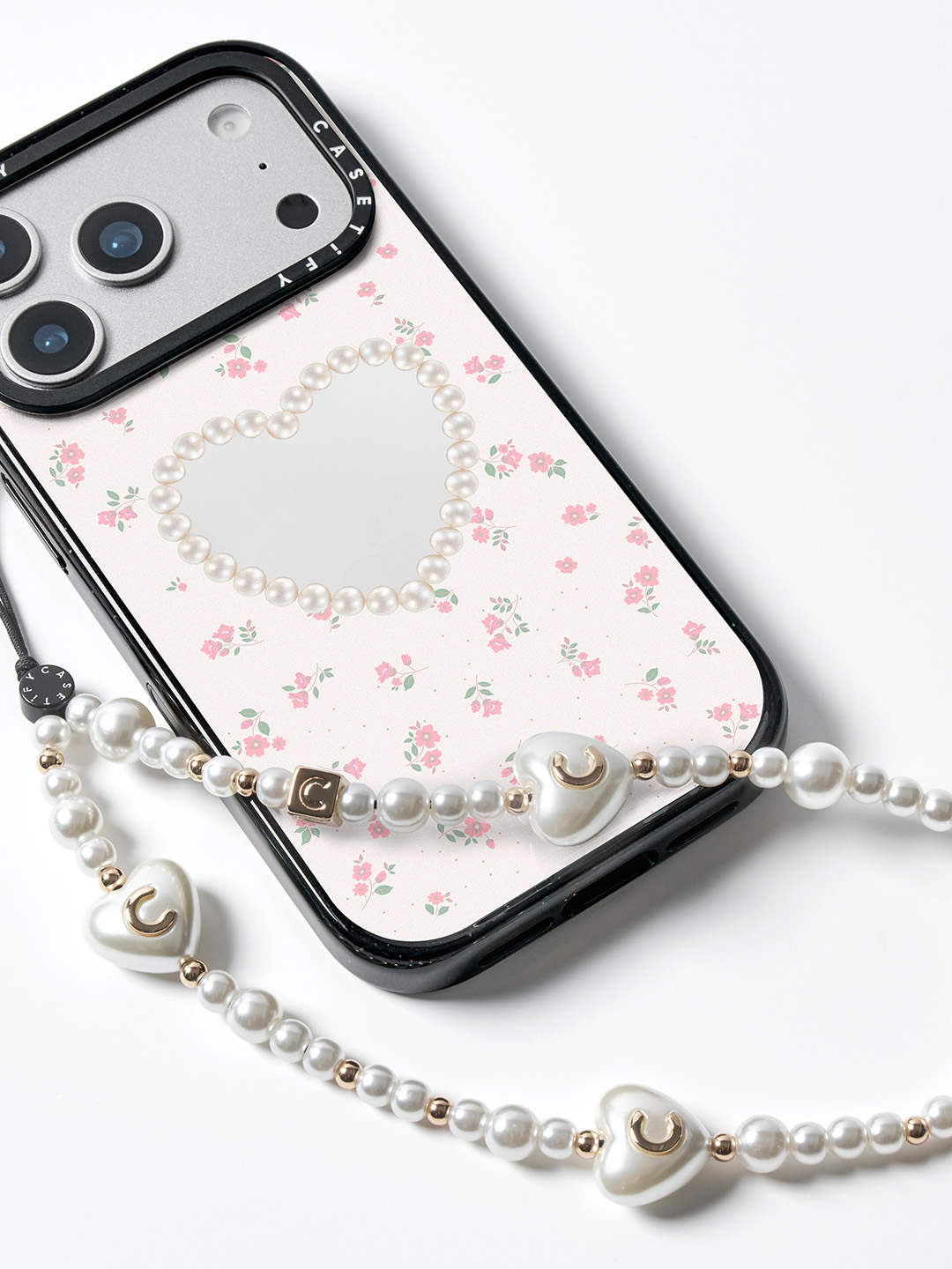 Pearl Phone Charm - Pearly Heart