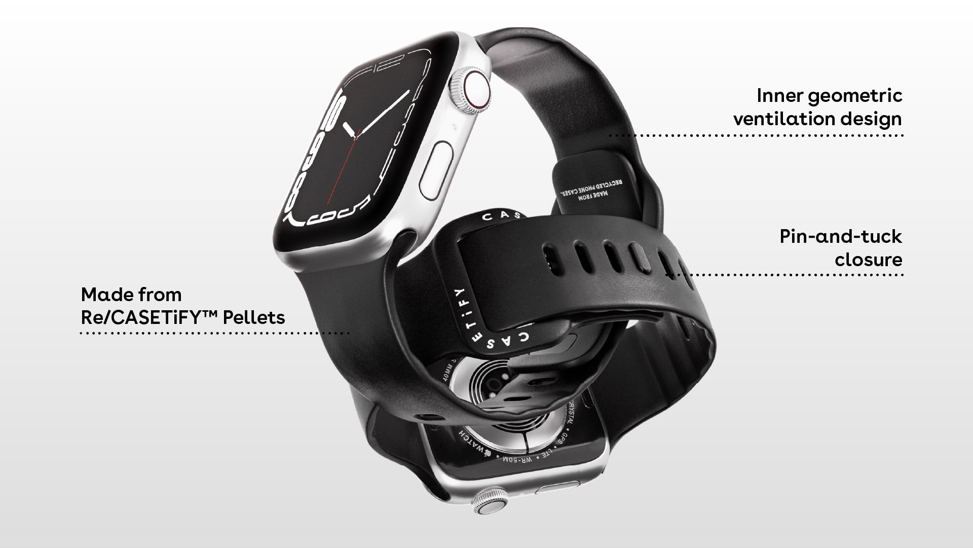 Casetify รุ่น Impact Band - สายนาฬิกา Apple Watch Series 10 (46mm) - สี Black