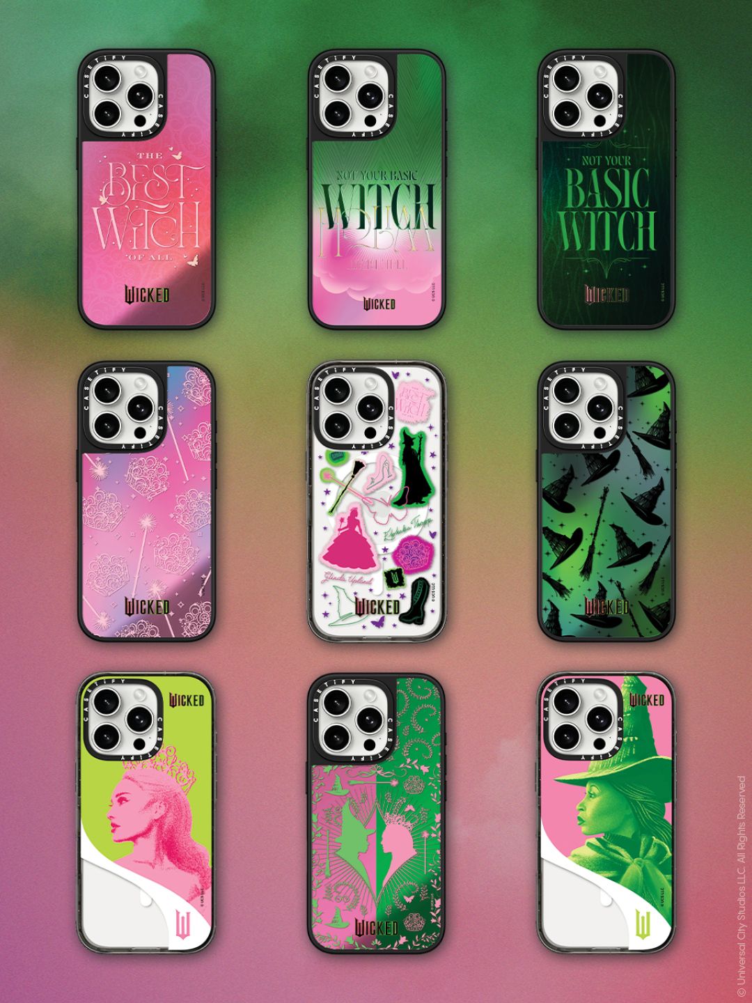 Impact Ring Stand iPhone 16 Pro Max Case MagSafe Compatible - Elphaba Magic Pattern Case