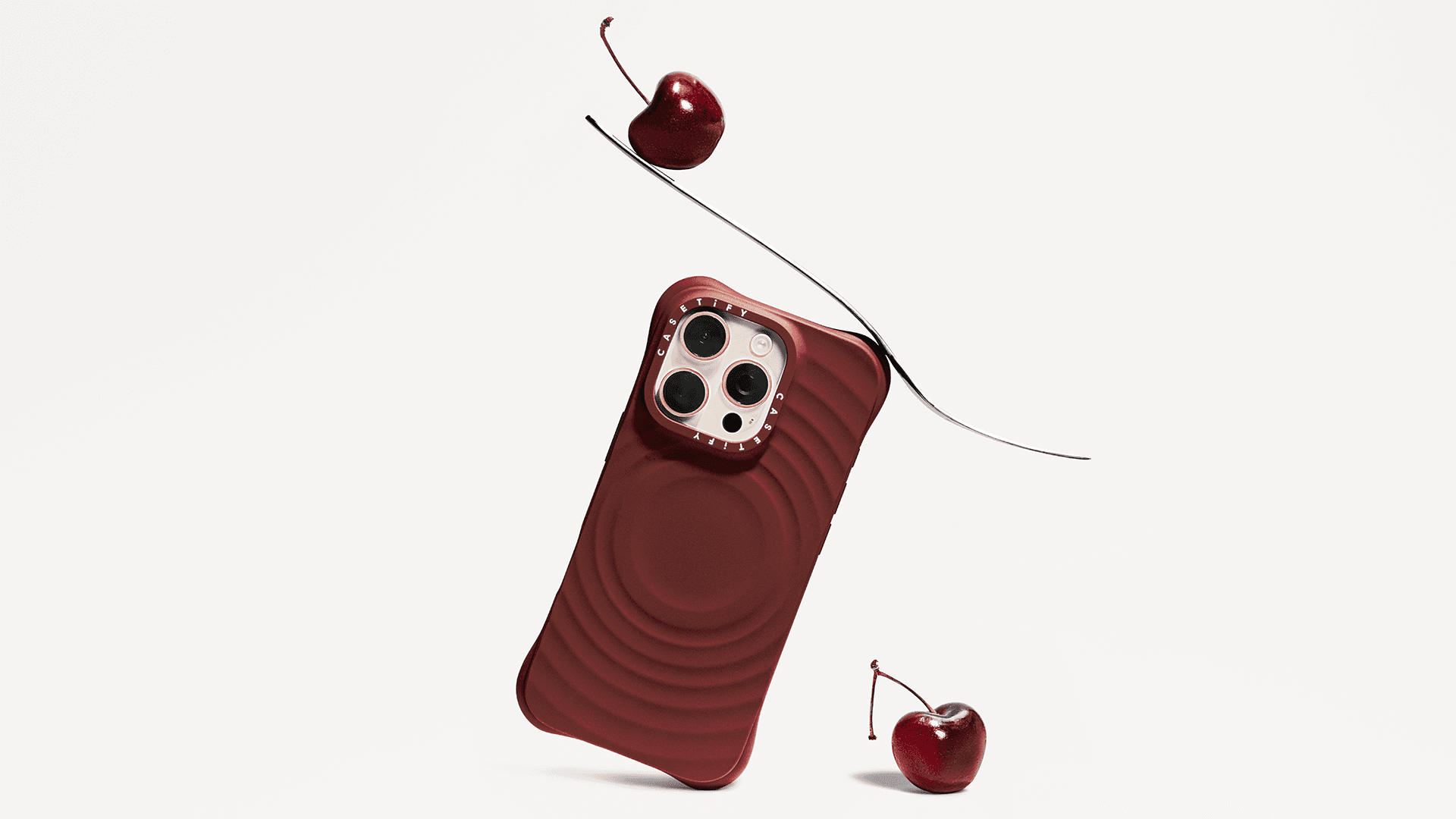 Casetify รุ่น Ripple Case - เคส iPhone 16 Pro Max - สี Dark Cherry