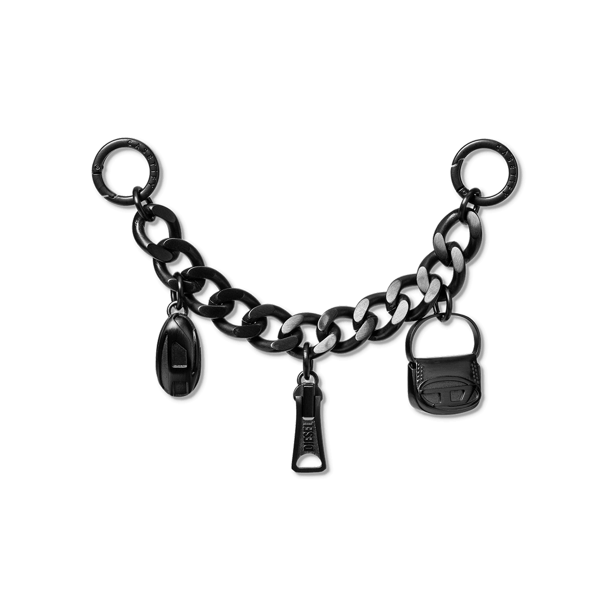 DIESEL Matte Black Thick Metal Phone Charm