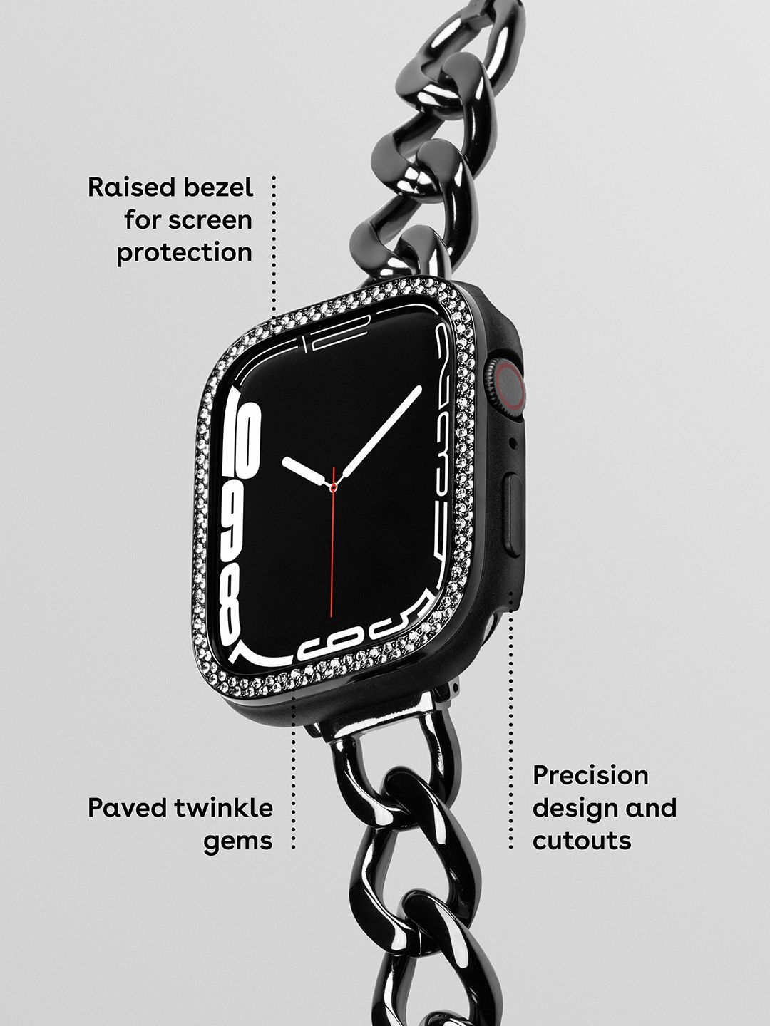 Watch Gem Case with Screen Protector - Silver