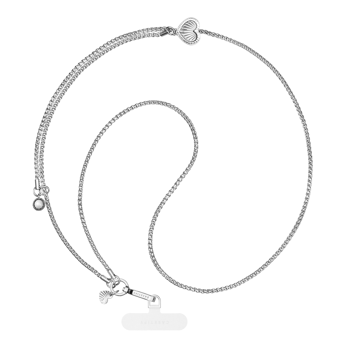 CASETiFY - シルバー メタルハートクロスボディチェーン Metal Heart Cross-body Chain - Silver casetify Back to School CASETiFY - シルバー メタルハートクロスボディチェーン Metal Heart Cross-body Chain - Silver casetify Back to School
