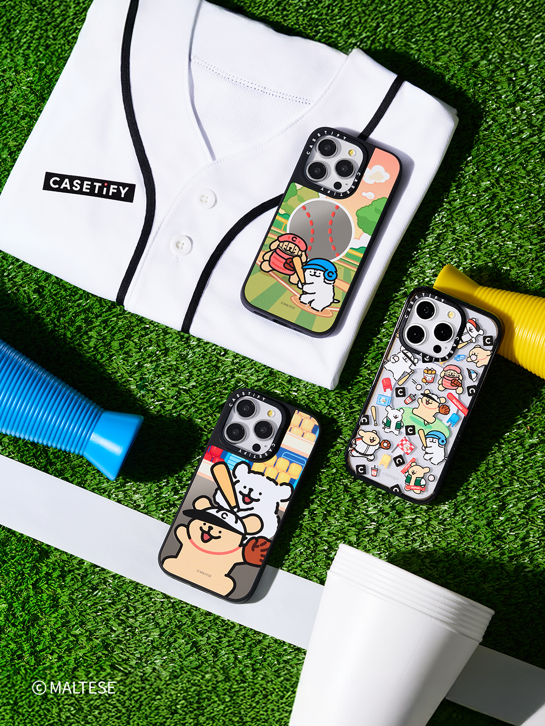 Compact iPhone 17 Pro Case MagSafe Compatible - Maltese Baseball Sticker Case
