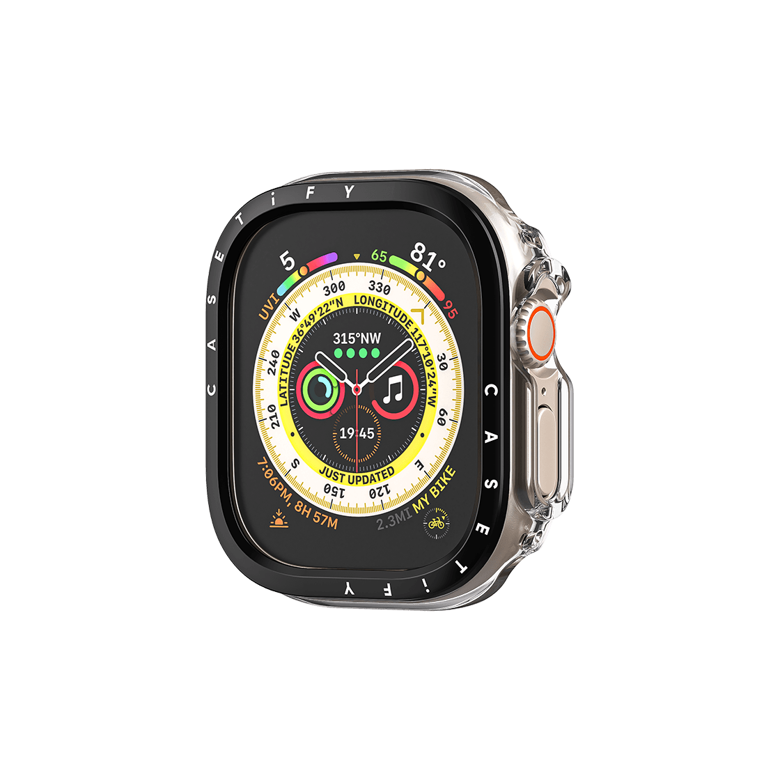 Apple Watch Clear Apple Watch Ultra 3 (49mm) Case - Clear Case with Screen Protector - Black