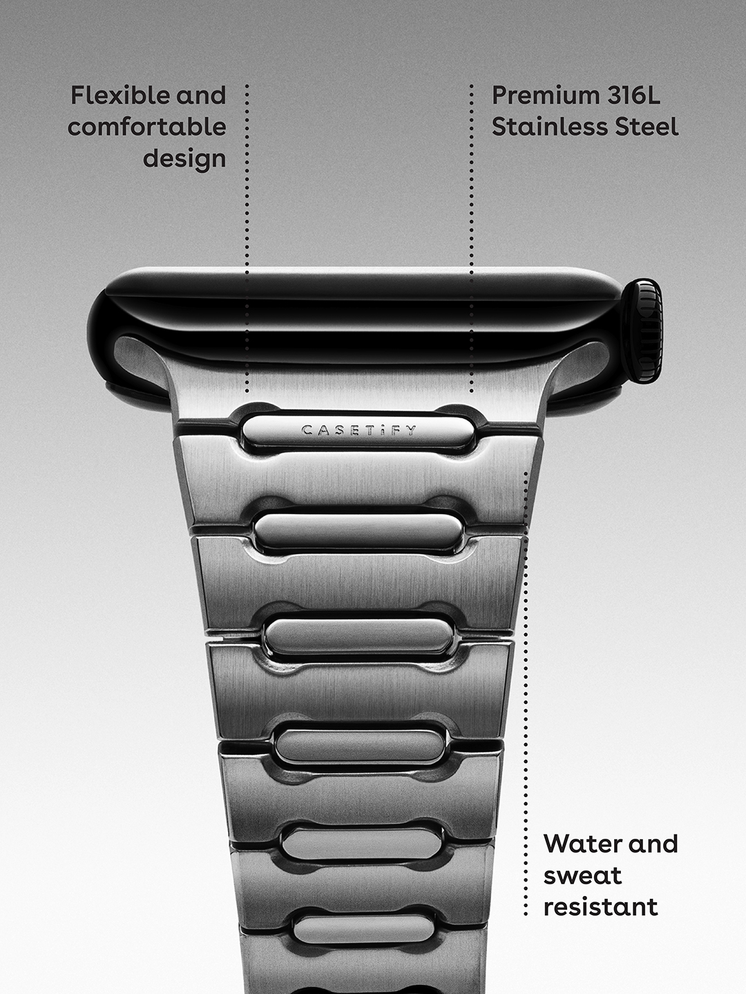 Stainless Steel Elite-H™ Band- Silver