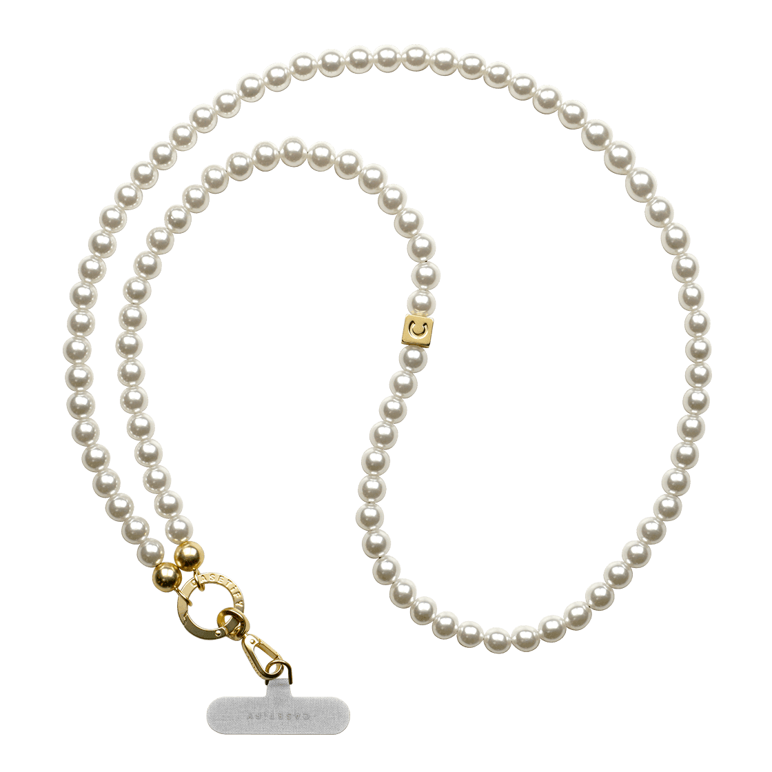 Pearl Cross-body Strap - Pearl with Gold