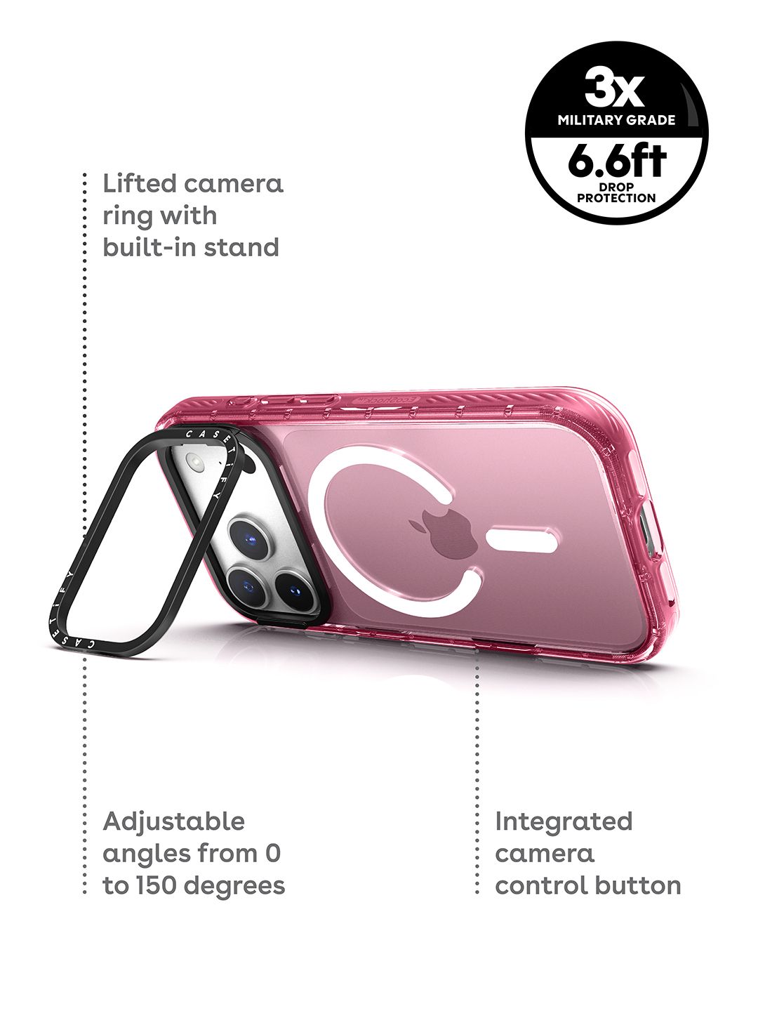 Impact Ring Stand iPhone 17 Pro Max Case MagSafe Compatible - Black Organza Ribbons