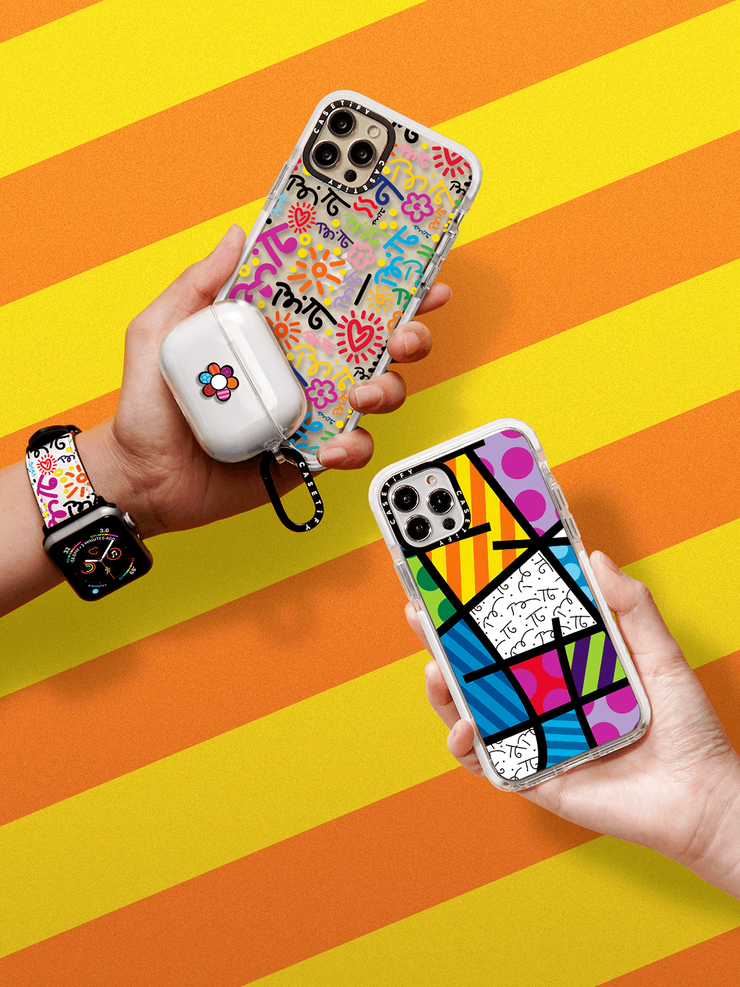 Bounce iPhone 14 Pro Case MagSafe Compatible - HEARTS BLACK BY ROMERO BRITTO