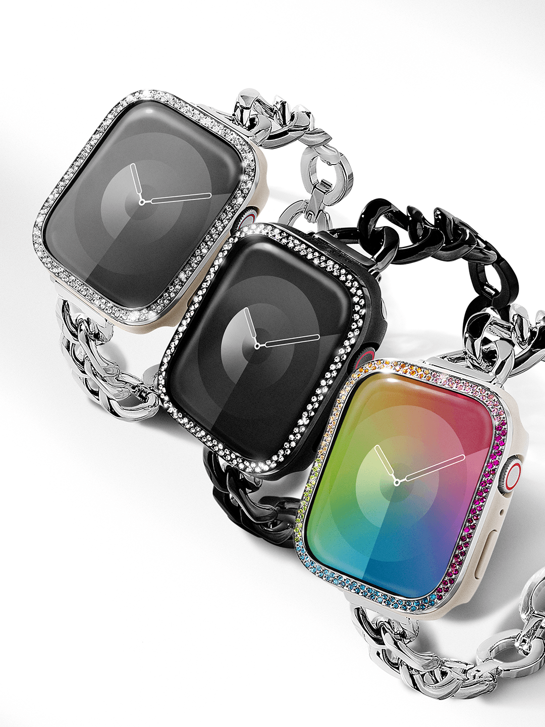 Watch Gem Case with Screen Protector - Silver