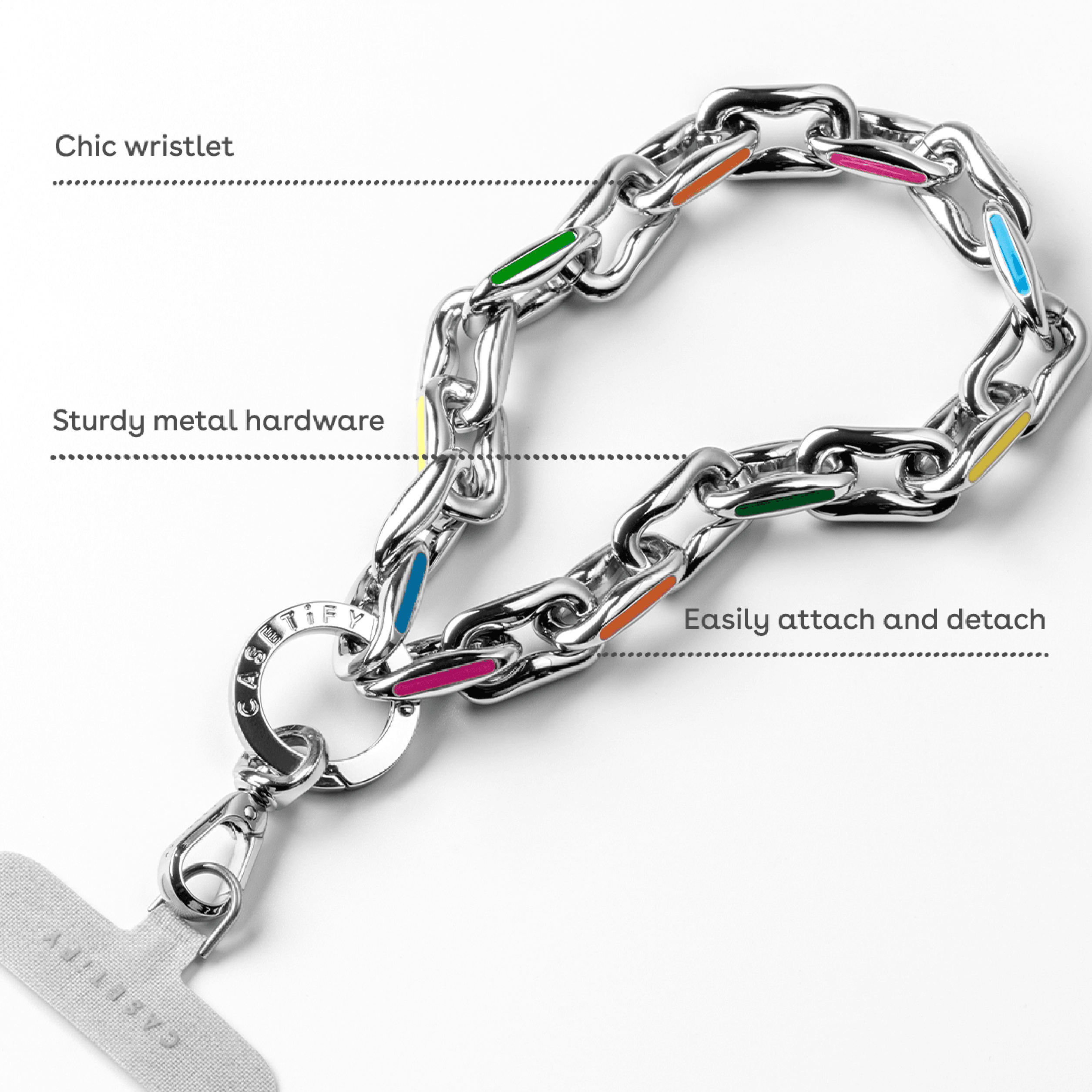 CASETiFY - シルバー メタル チェーン スマホストラップ Metal Chain Wrist Strap - Glossy Silver casetify Back to School CASETiFY - シルバー メタル チェーン スマホストラップ Metal Chain Wrist Strap - Glossy Silver casetify Back to School