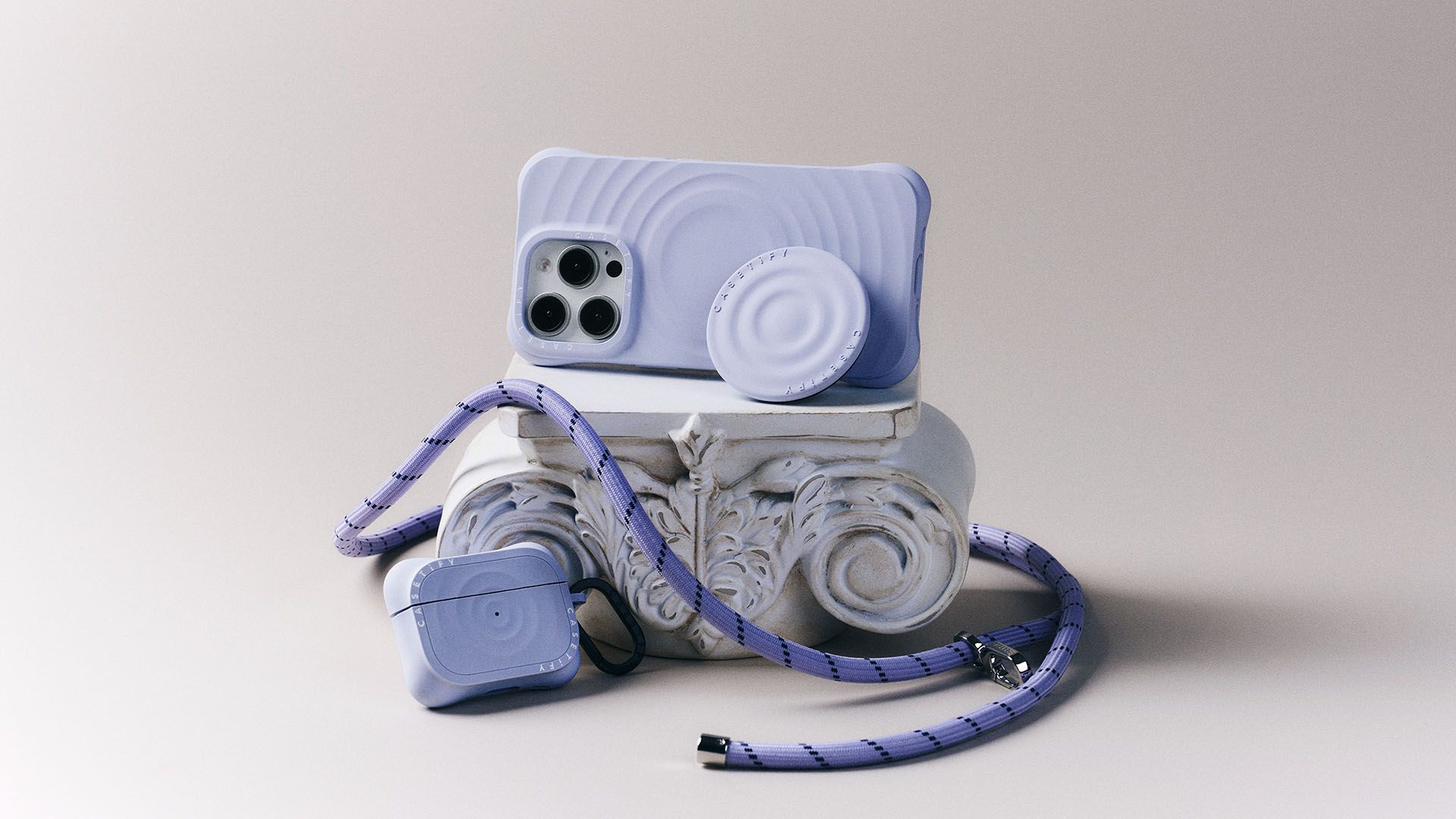 Casetify รุ่น Snappy Ripple Grip Stand - ขาตั้งและที่จับ - สี White